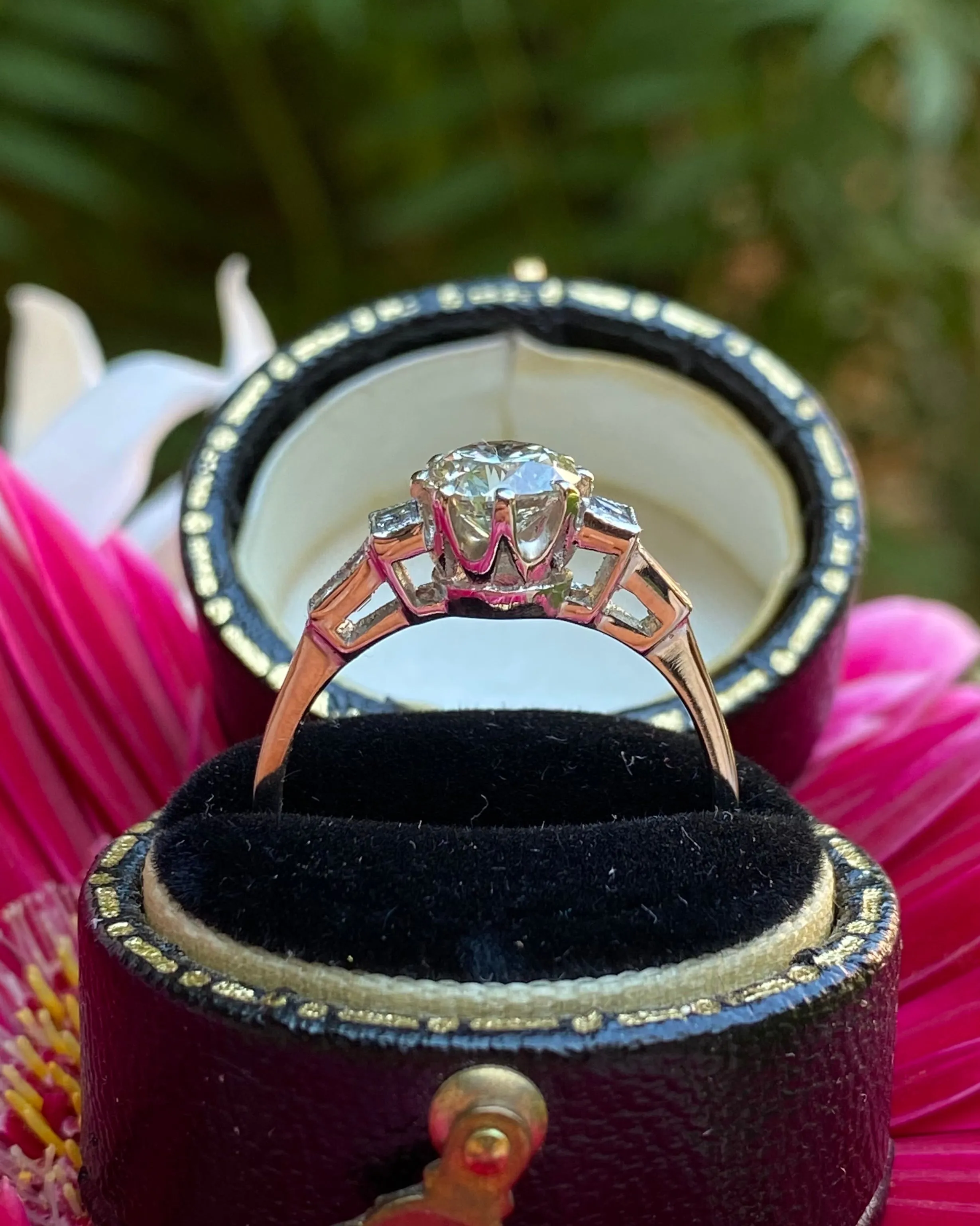 Art Deco Diamond Solitaire Platinum Ring 1.20ct