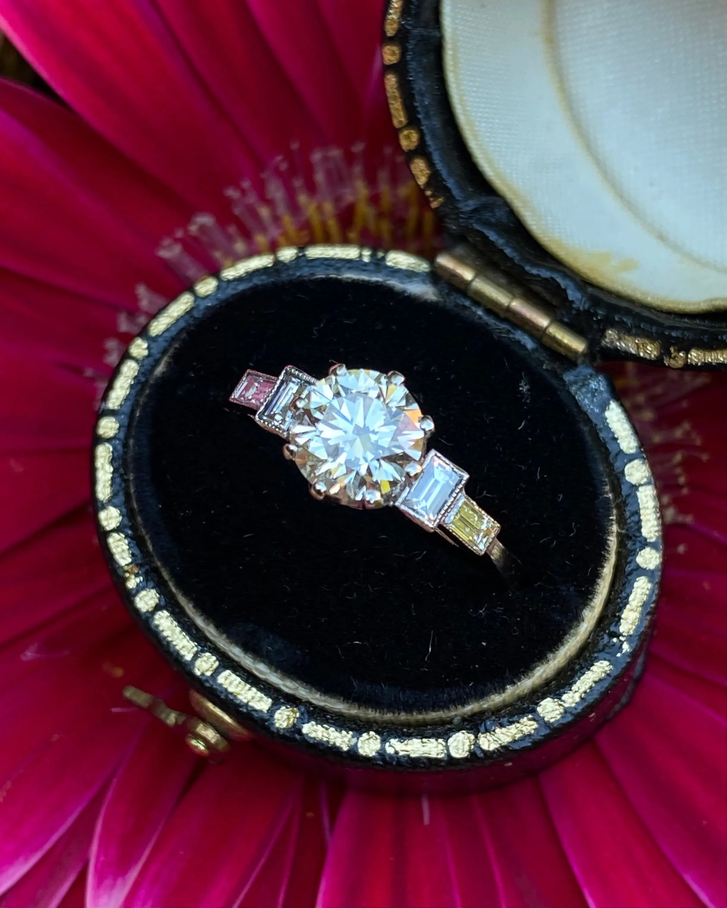 Art Deco Diamond Solitaire Platinum Ring 1.20ct