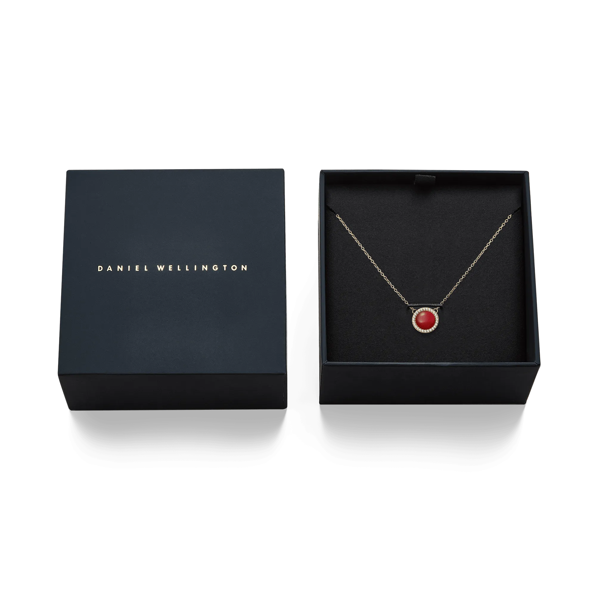 Audrey Necklace  Red Agathe Gold