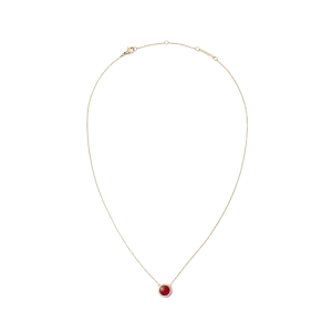 Audrey Necklace  Red Agathe Gold