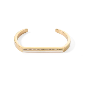 Bangle Cuff Square Stripes gold-white