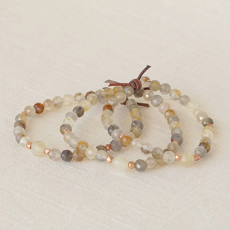 Be Kind Mini Bracelet - Golden Phantom Quartz & Moonstone | A Meaningful Everyday Bracelet