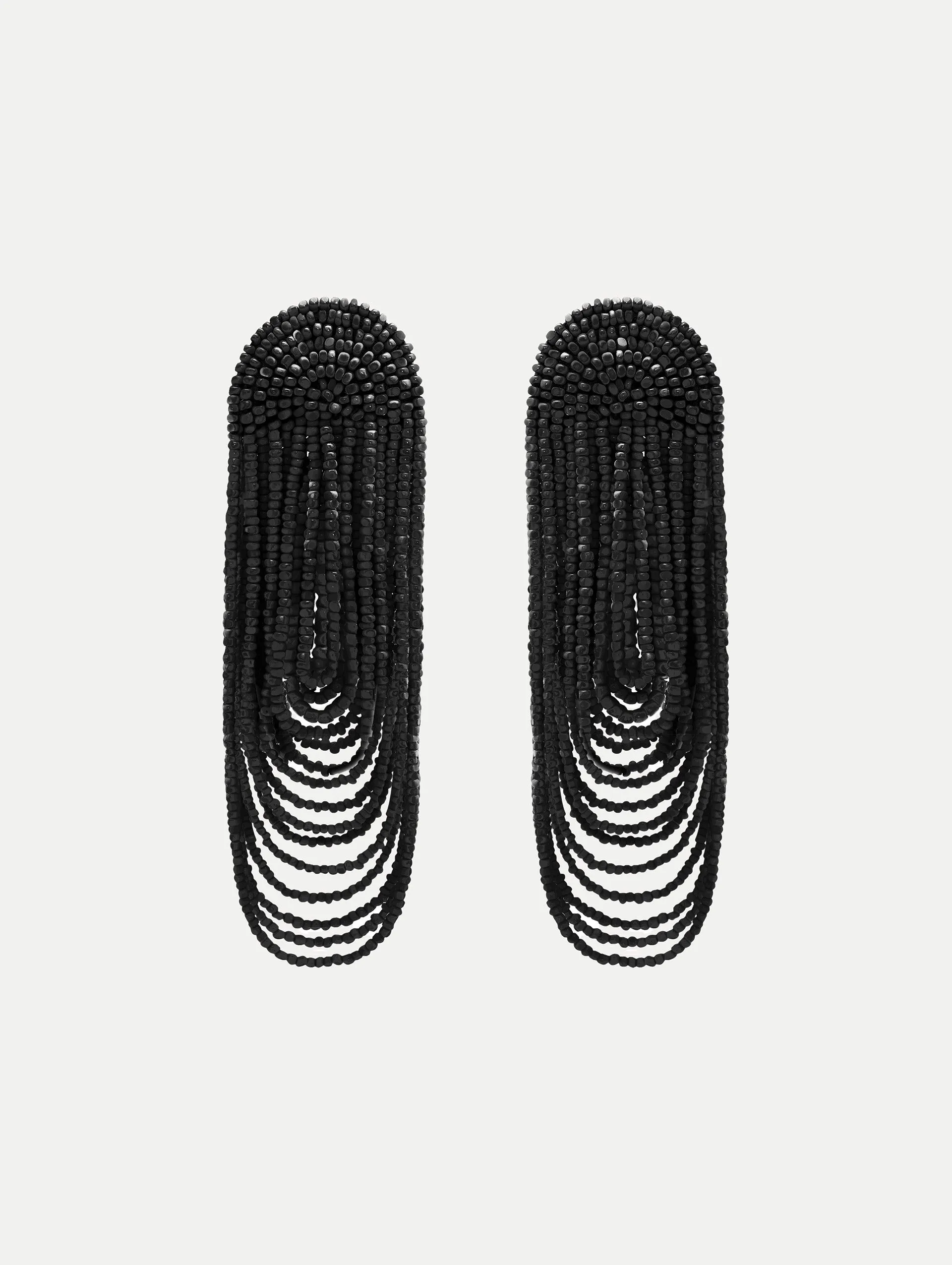 Beaded Curtain Clip-On Earrings