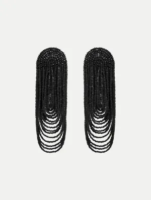 Beaded Curtain Clip-On Earrings