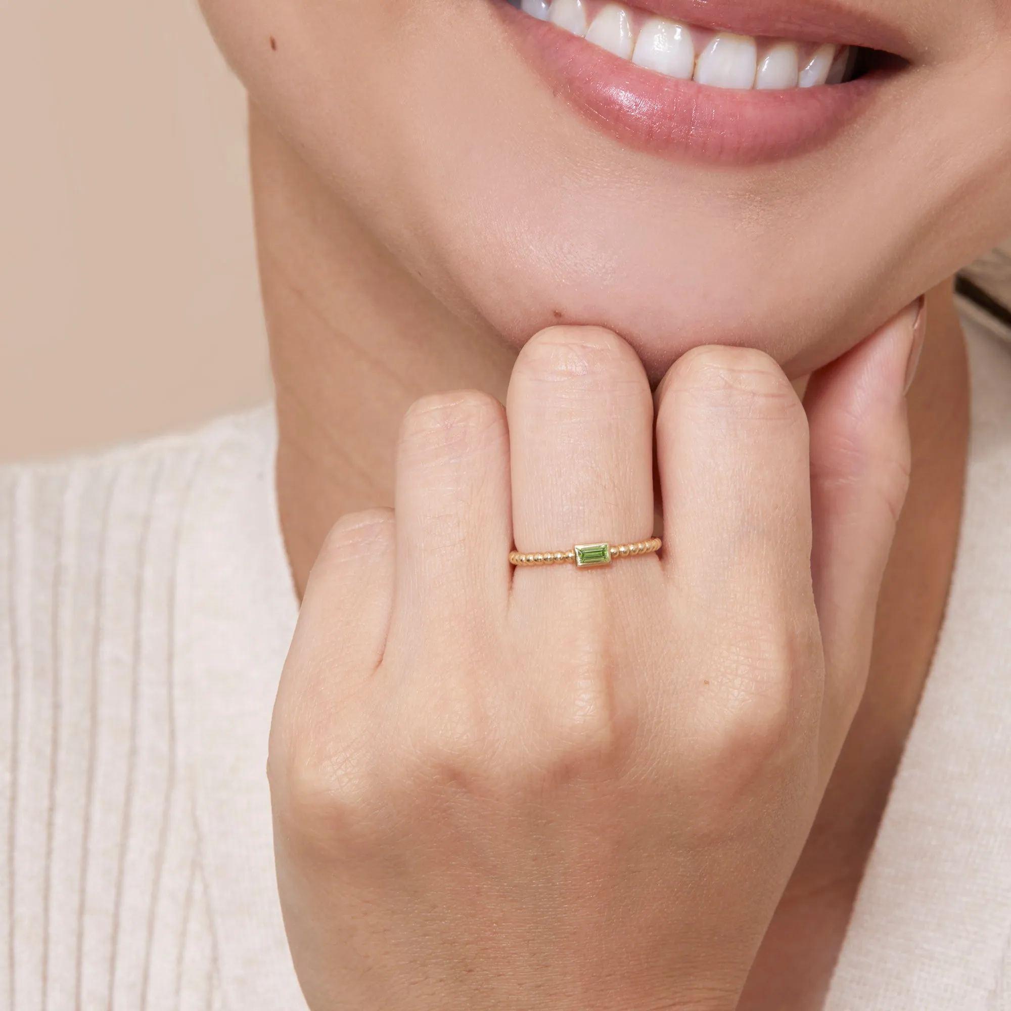 Beaded Peridot Ring, Remi