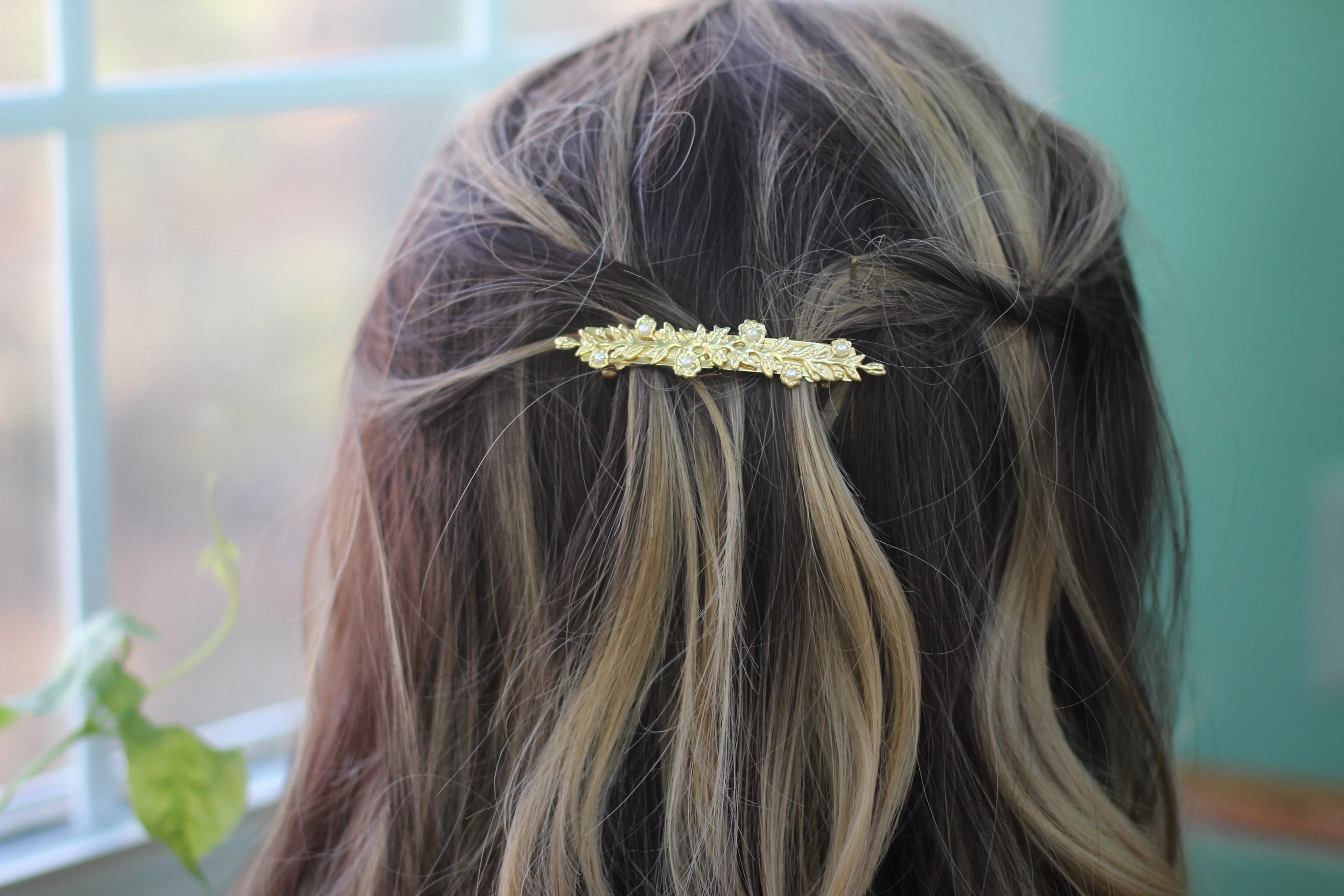Bloom Double Flower Bouquet Barrette