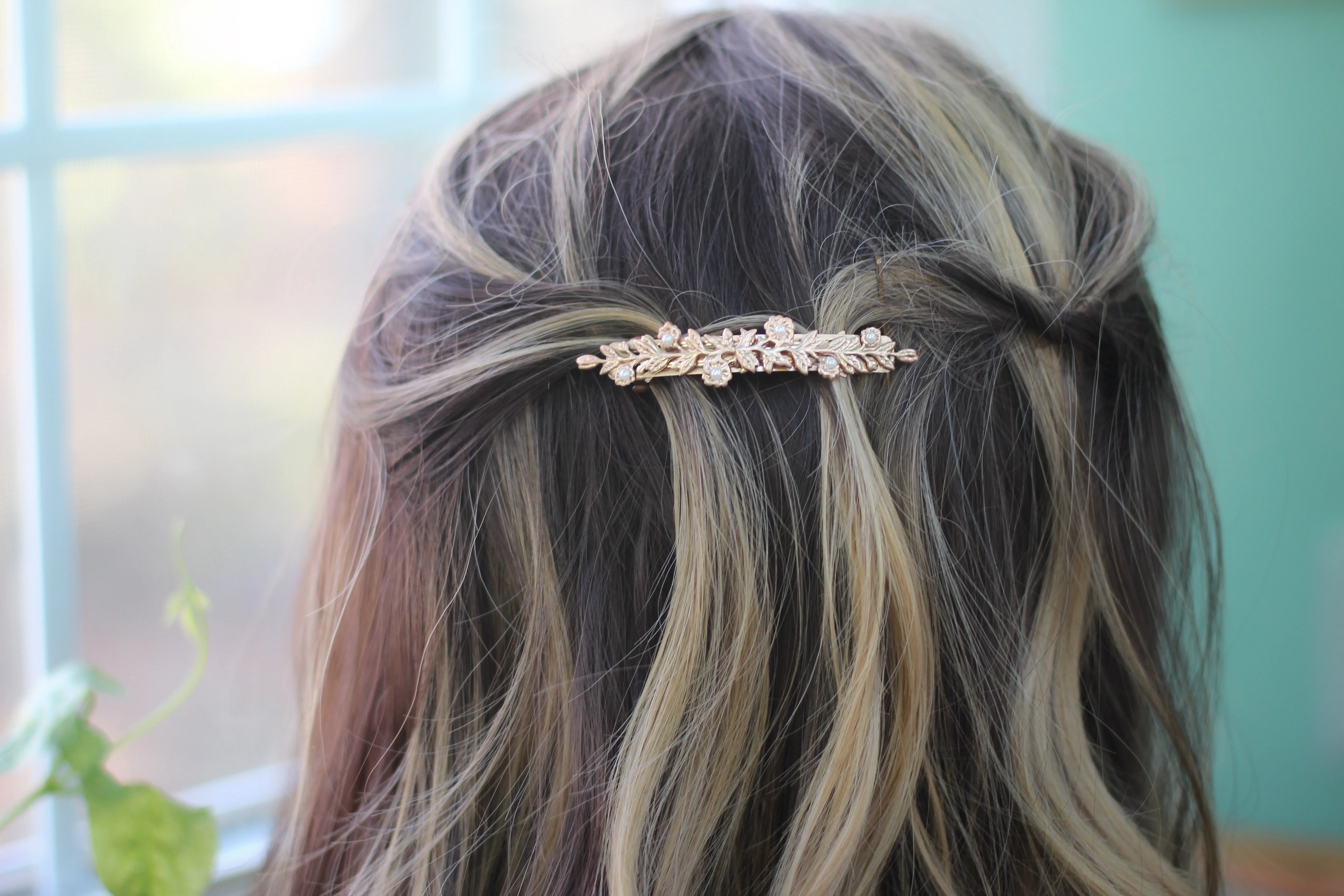 Bloom Double Flower Bouquet Barrette