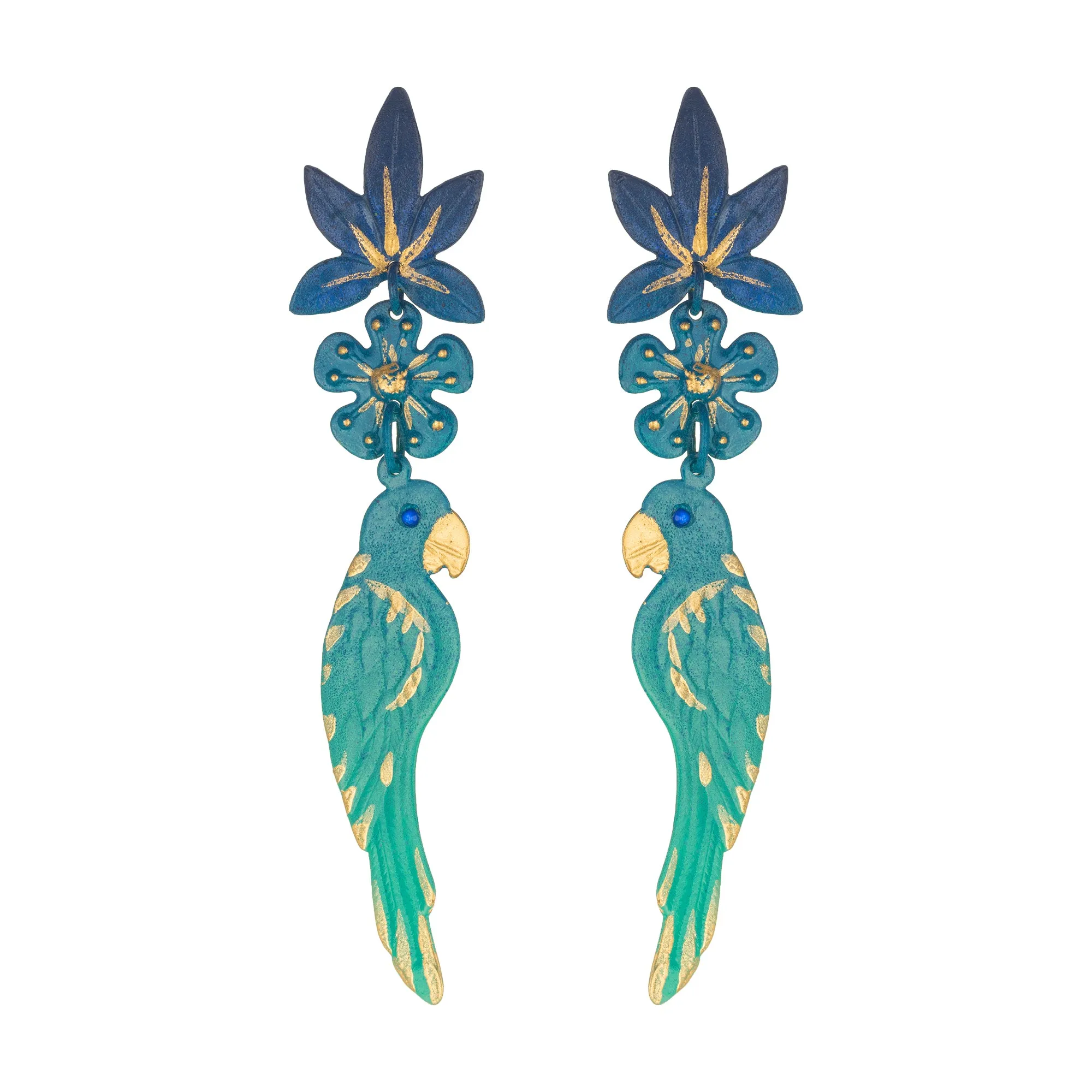Blue Macaw Earrings