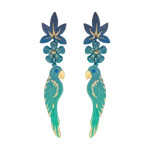 Blue Macaw Earrings