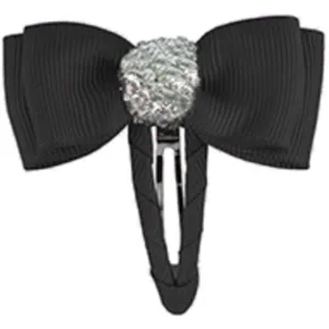 Bow's by St?r Double Bow Hair Clip - Black/Silver Glitter