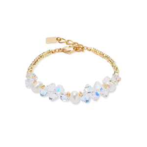 Bracelet Dancing Crystals & Pearls gold