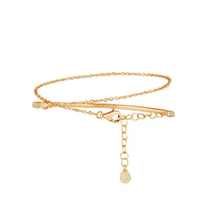 Bracelet in 925 silver gilded with 18k rose gold assembled with zirconium oxide