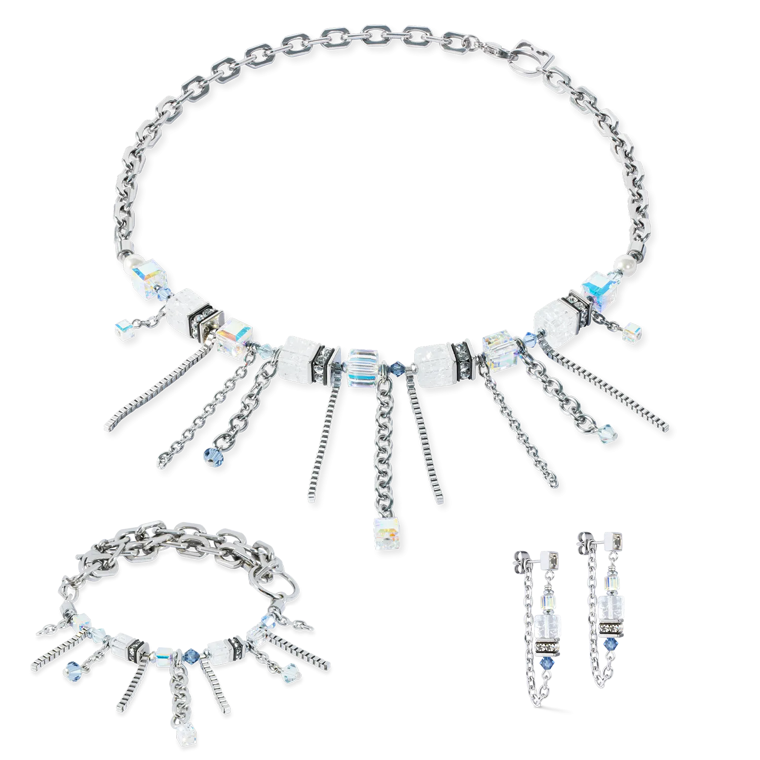 Bracelet Sunray Cube Boh??me silver-white