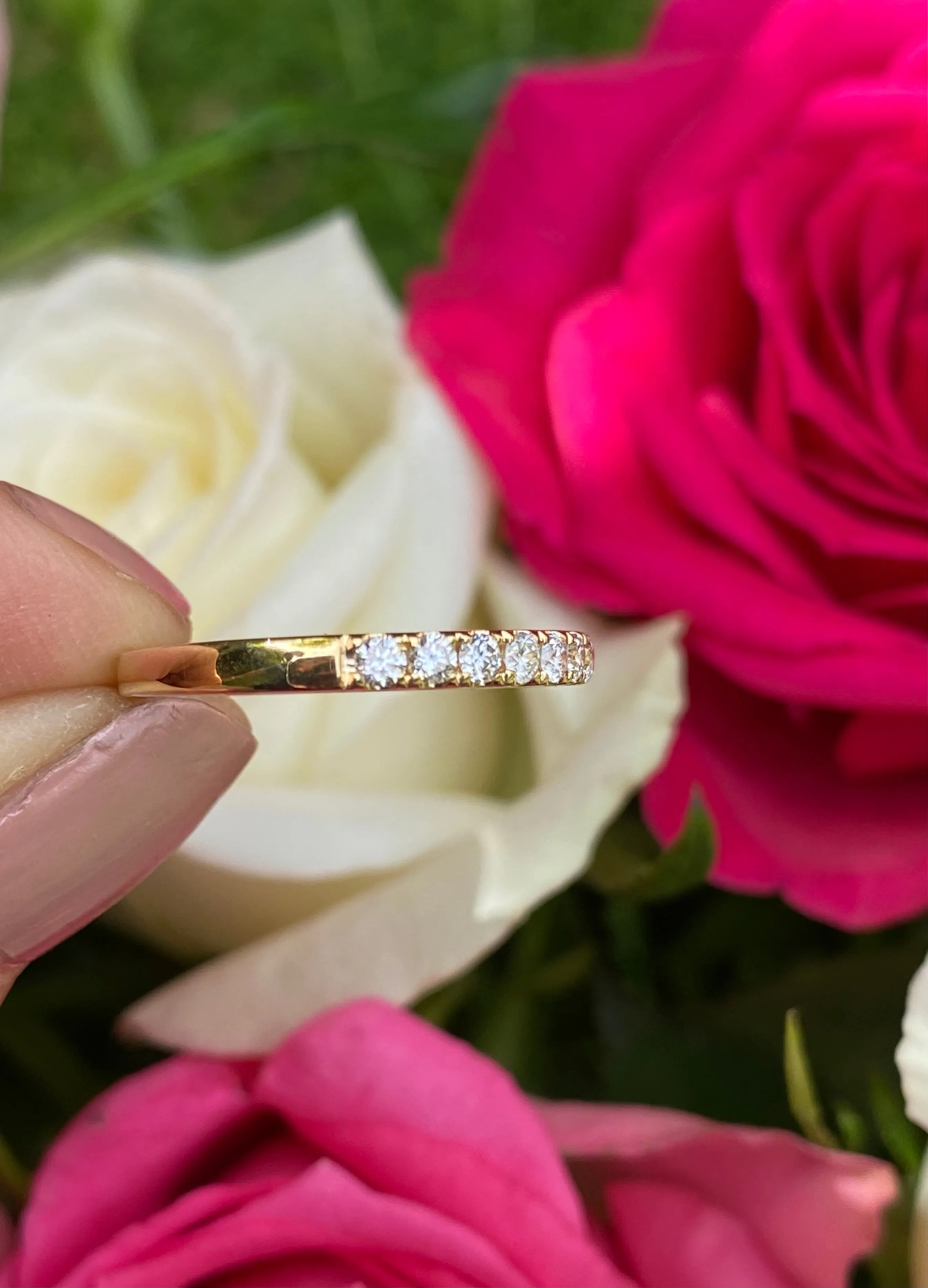 Brilliant Cut Diamond Half Eternity Wedding Ring 0.54ct 18ct Yellow Gold