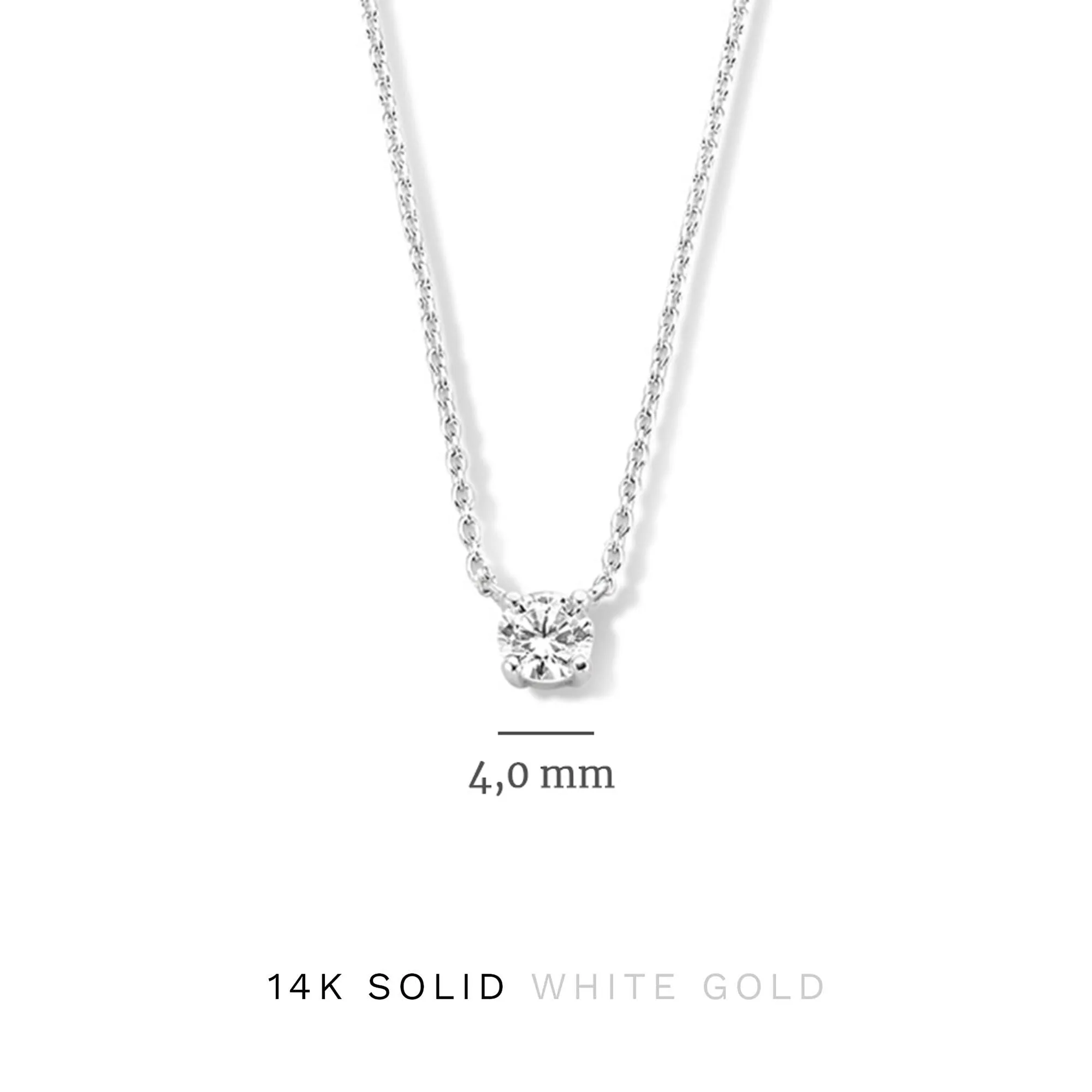 Cadeau d'Isabel 14 karat white gold necklace & bracelet with zirconia