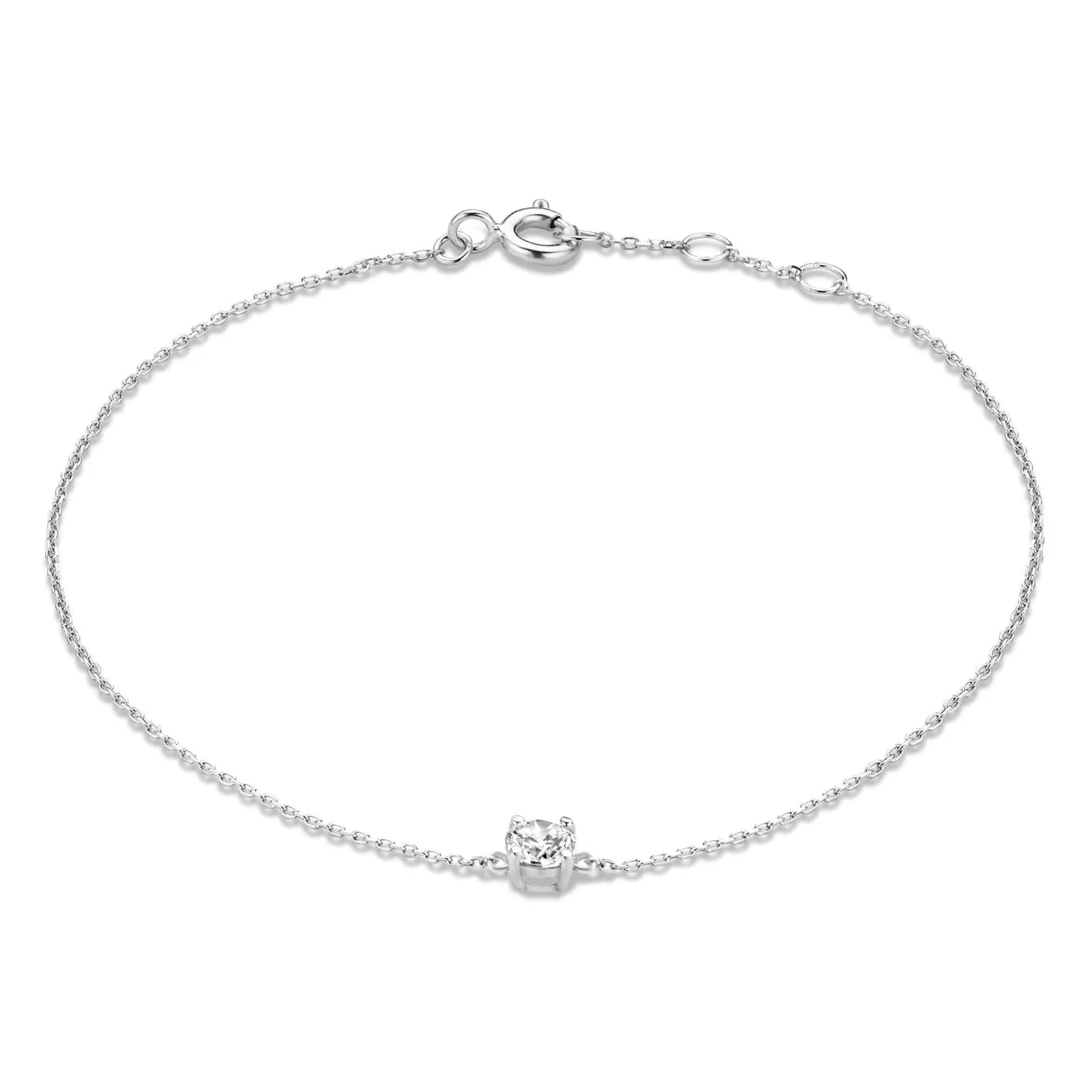 Cadeau d'Isabel 14 karat white gold necklace & bracelet with zirconia