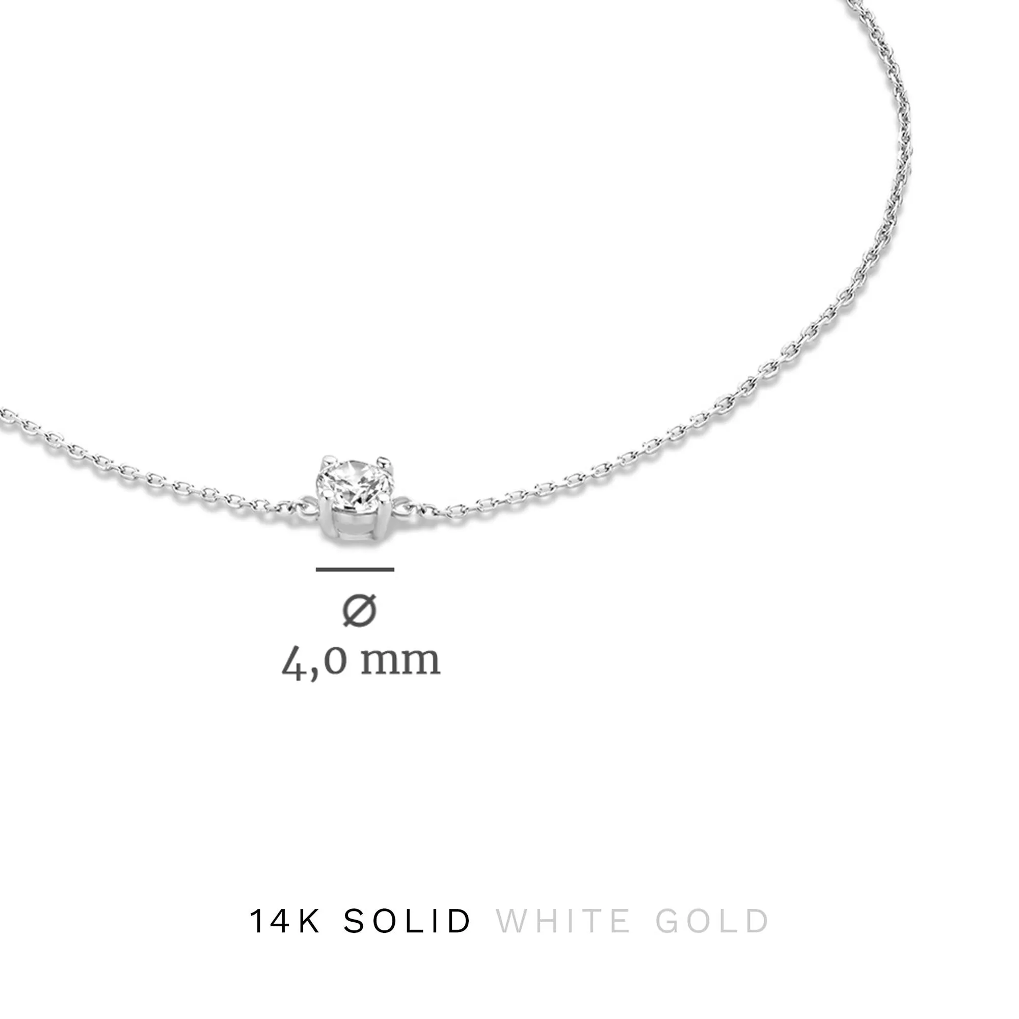 Cadeau d'Isabel 14 karat white gold necklace & bracelet with zirconia