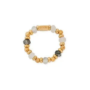 Chlobo Gold Plated Stone Of Empowerment Black Rutilated Quartz Ring