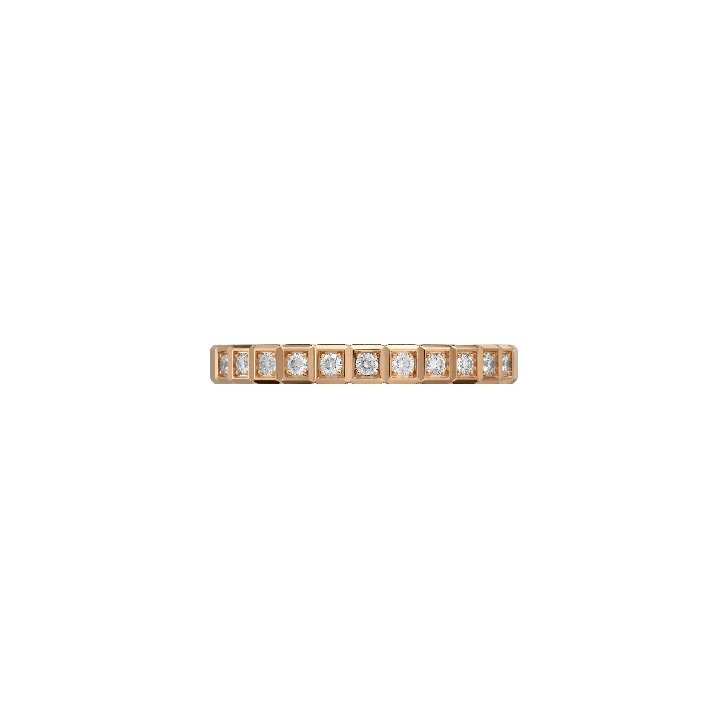 Chopard Ice Cube 18ct Rose Gold Diamond Half Set Slim Ring