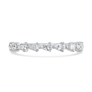 Claw Set Pear Cut Diamond Band In Platinum