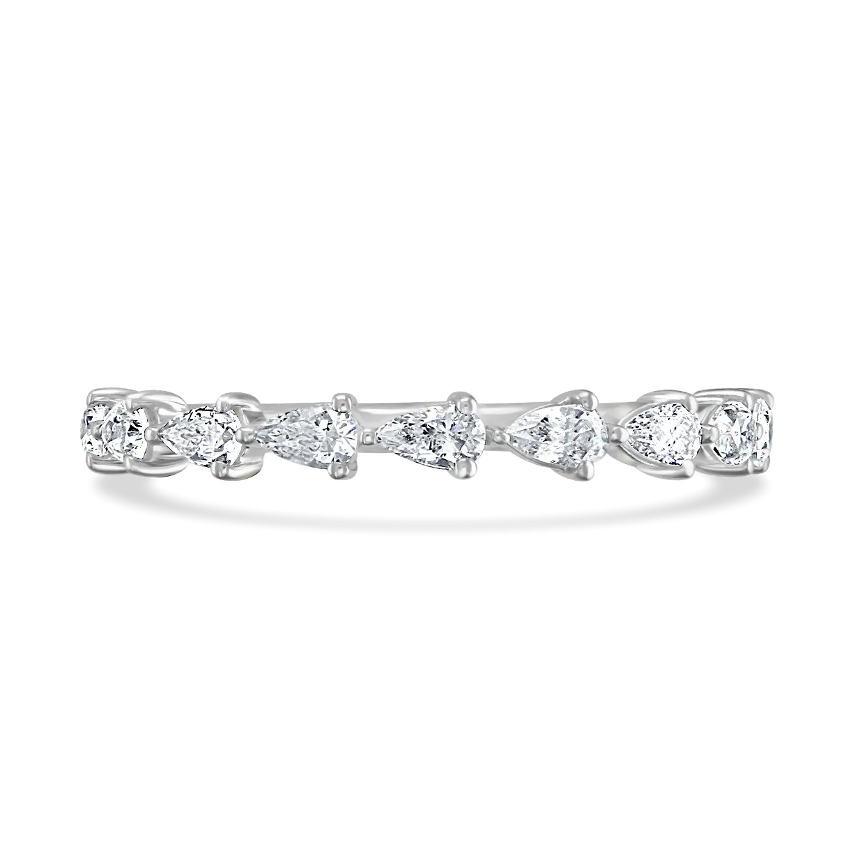 Claw Set Pear Cut Diamond Band In Platinum
