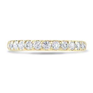 Claw Set Round Brilliant Cut Diamond Band In 18ct Yellow Gold
