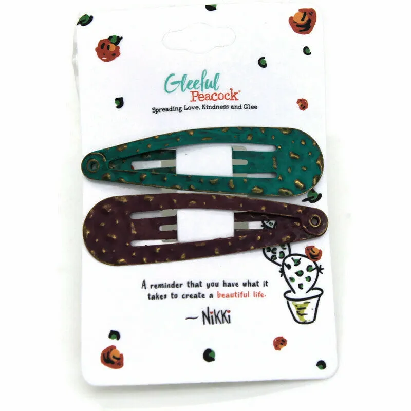 Clipity Doo Dah Hair Clips (2 pack) - Hand Painted Colorful Snap Clips