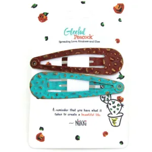 Clipity Doo Dah Hair Clips (2 pack) - Hand Painted Colorful Snap Clips