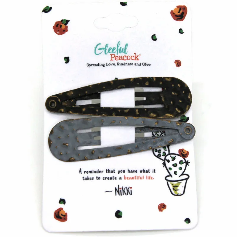 Clipity Doo Dah Hair Clips (2 pack) - Hand Painted Colorful Snap Clips