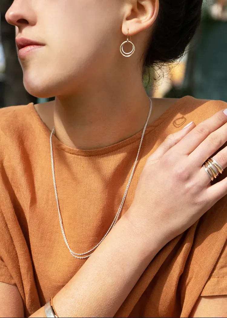 Colleen Mauer Designs | Gold   Silver Double Rounded-Square Earrings