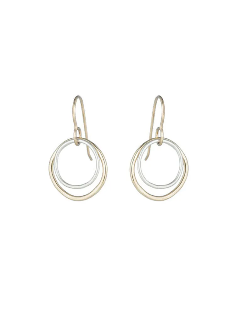 Colleen Mauer Designs | Gold   Silver Double Rounded-Square Earrings
