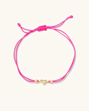 Colored Cord Heart Bracelet