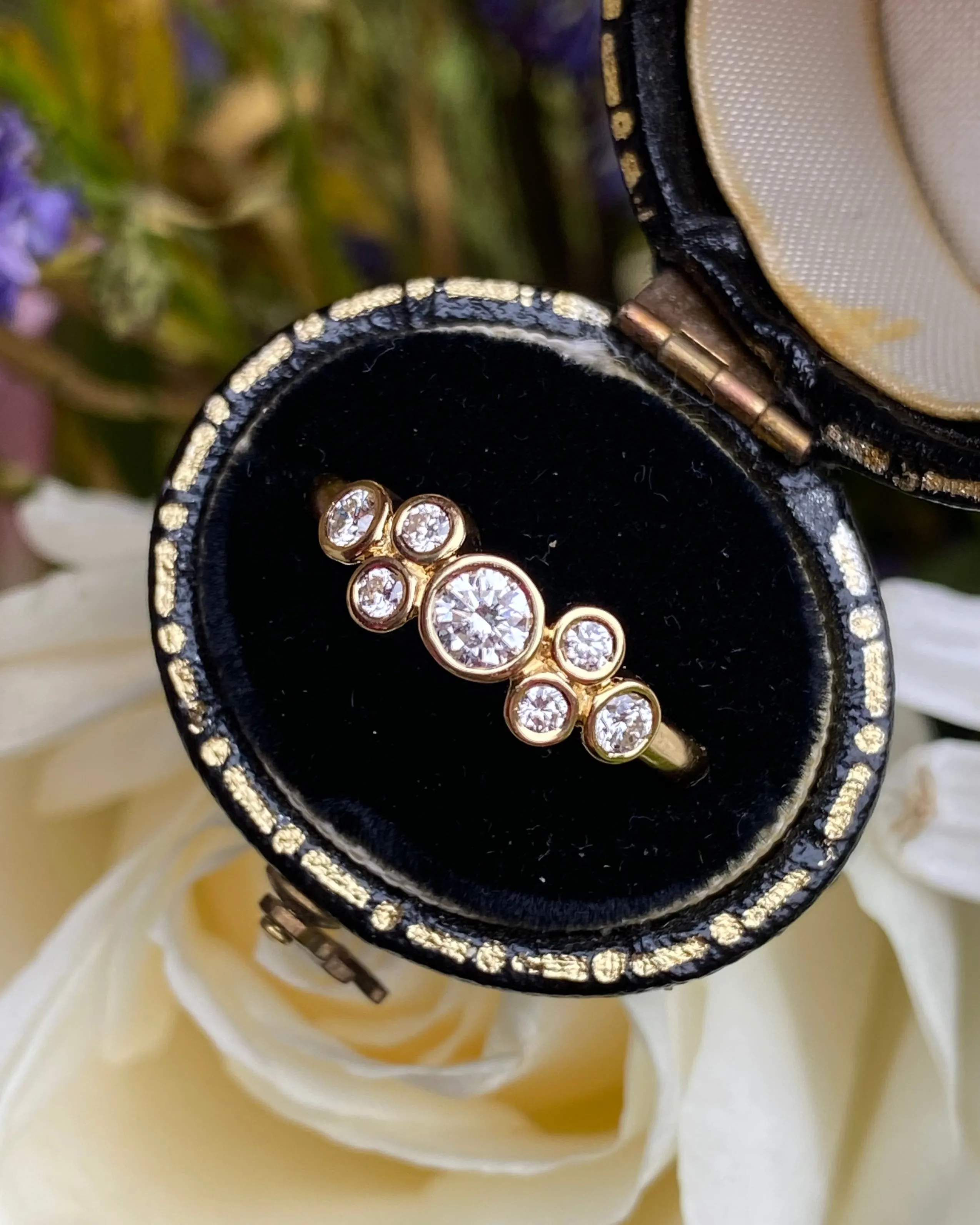 Contemporary Seven Stone Diamond Ring 0.48ct 18ct Yellow Gold