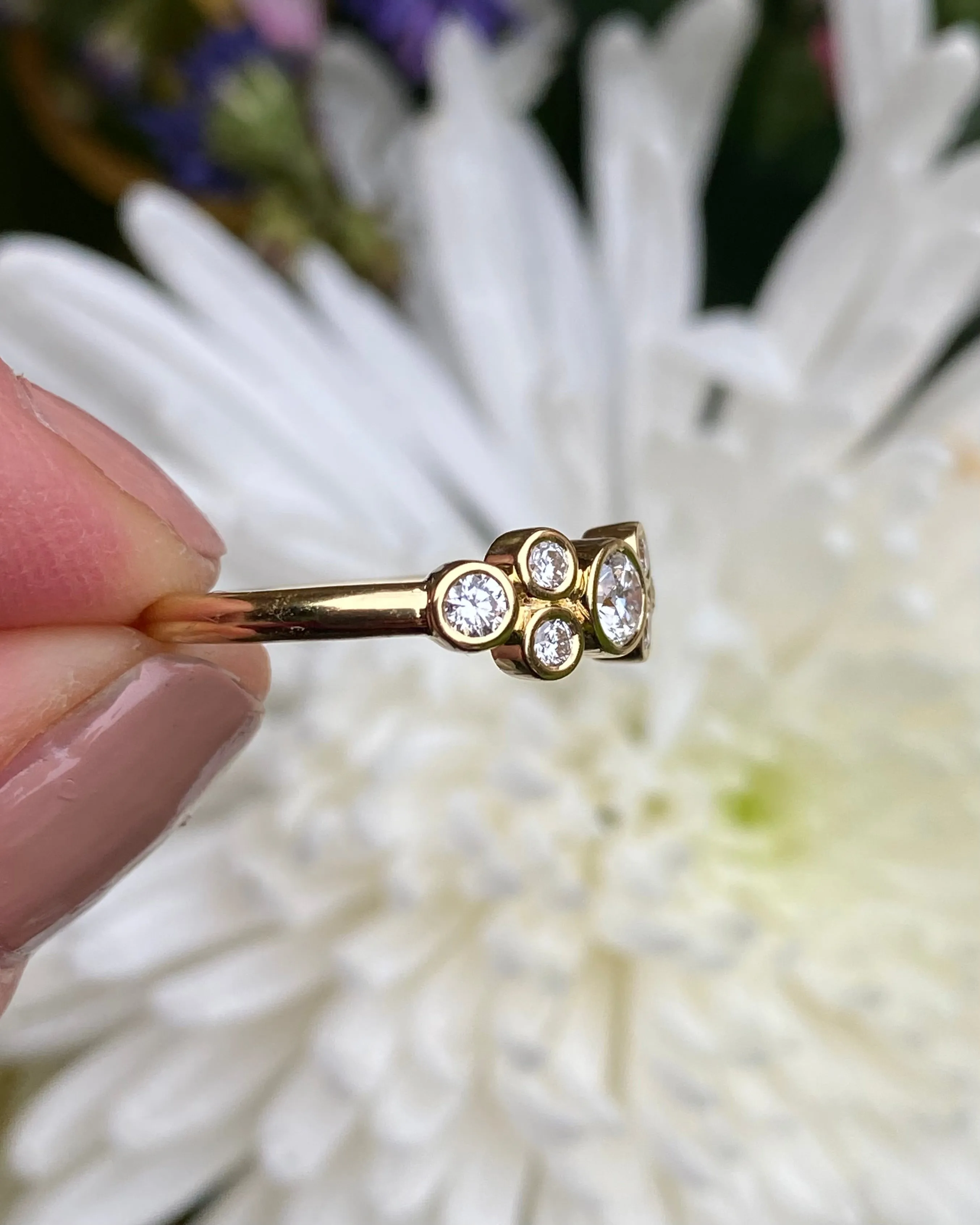 Contemporary Seven Stone Diamond Ring 0.48ct 18ct Yellow Gold