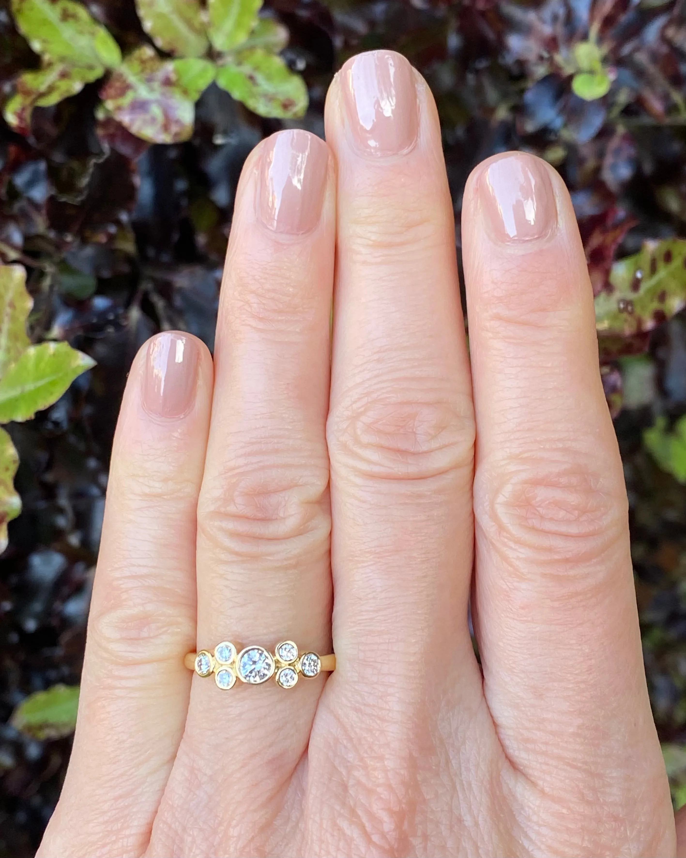 Contemporary Seven Stone Diamond Ring 0.48ct 18ct Yellow Gold