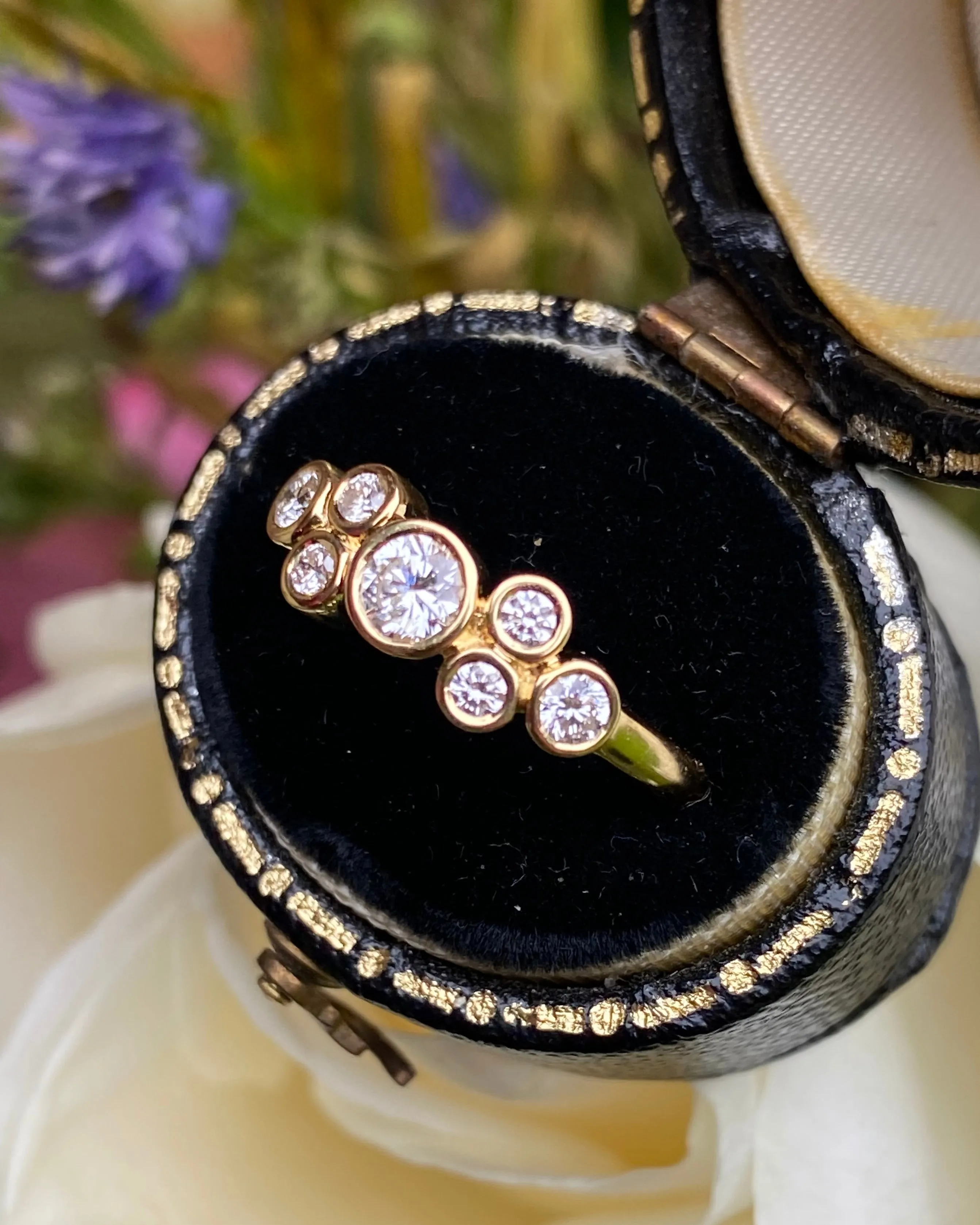 Contemporary Seven Stone Diamond Ring 0.48ct 18ct Yellow Gold