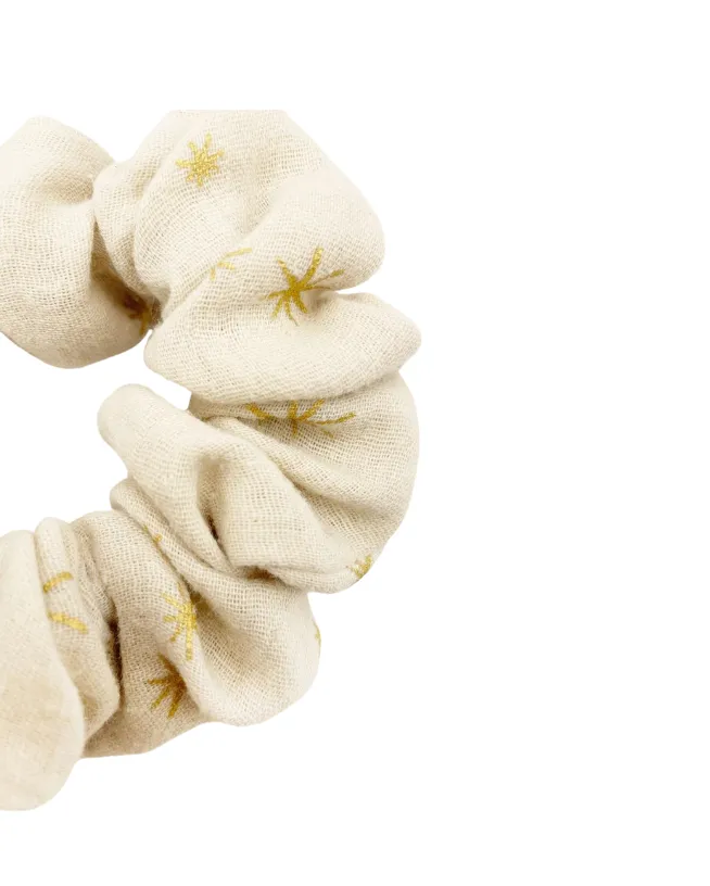 Cream Metallic Star Scrunchie