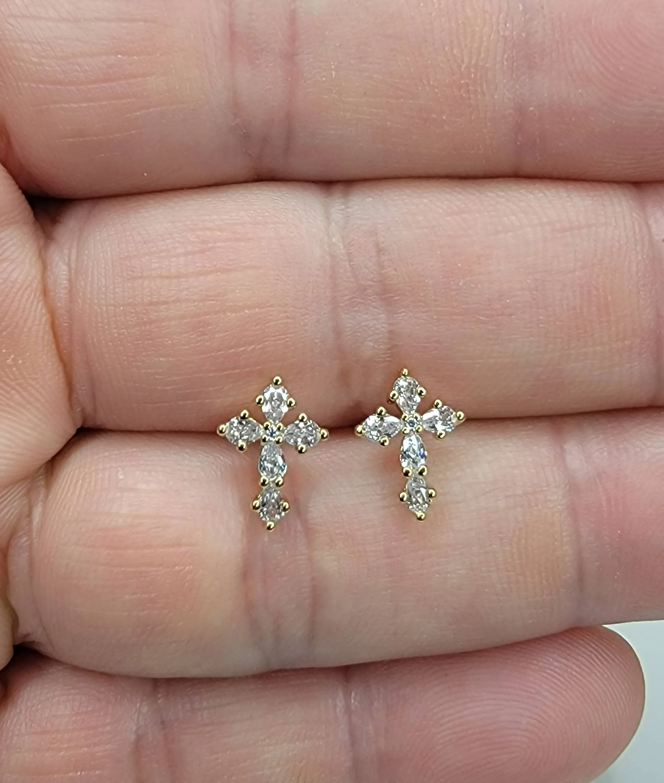 CROSS POST EARRINGS Silver