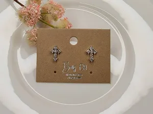 CROSS POST EARRINGS Silver