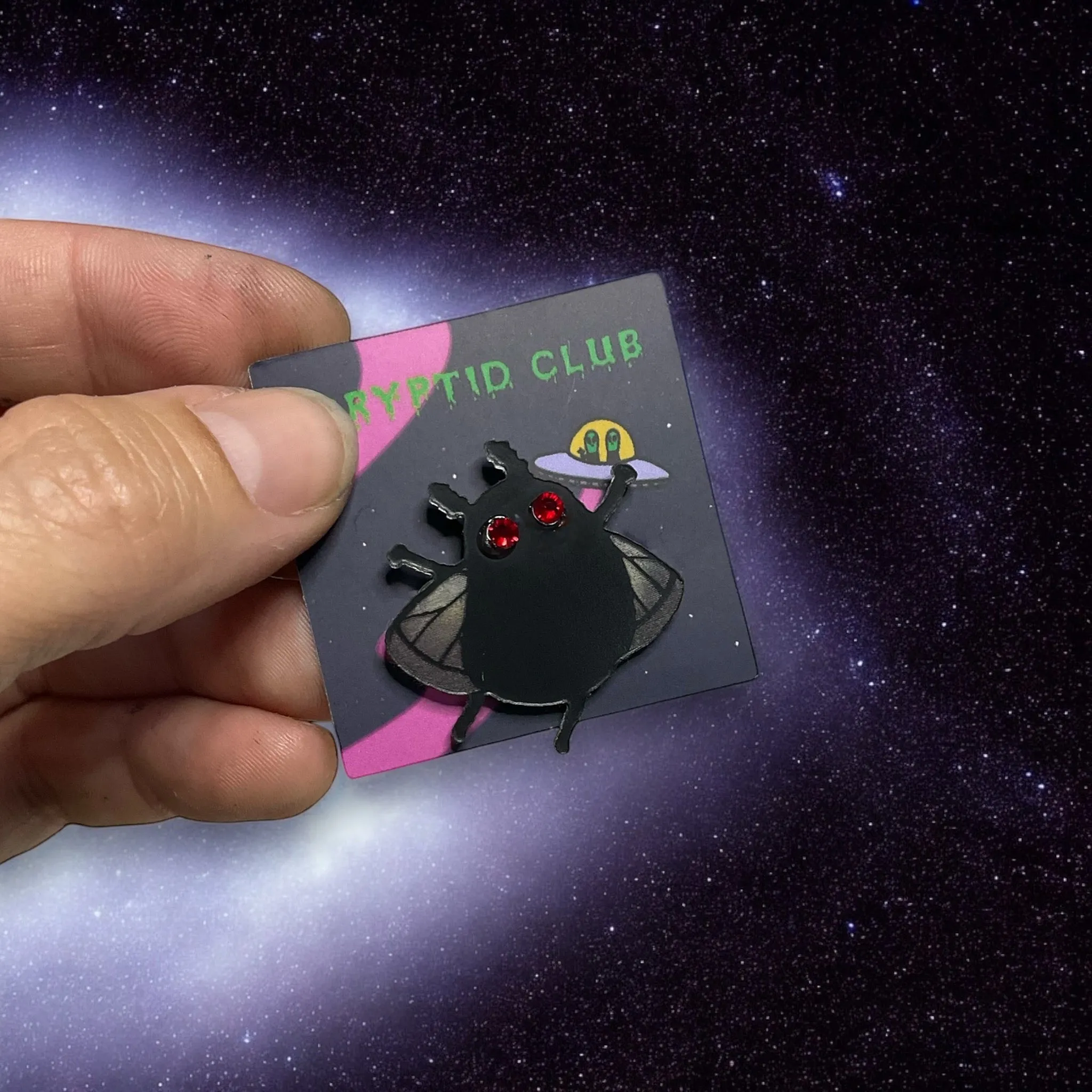 Cryptid Club Mothman Tiny Brooch Pin