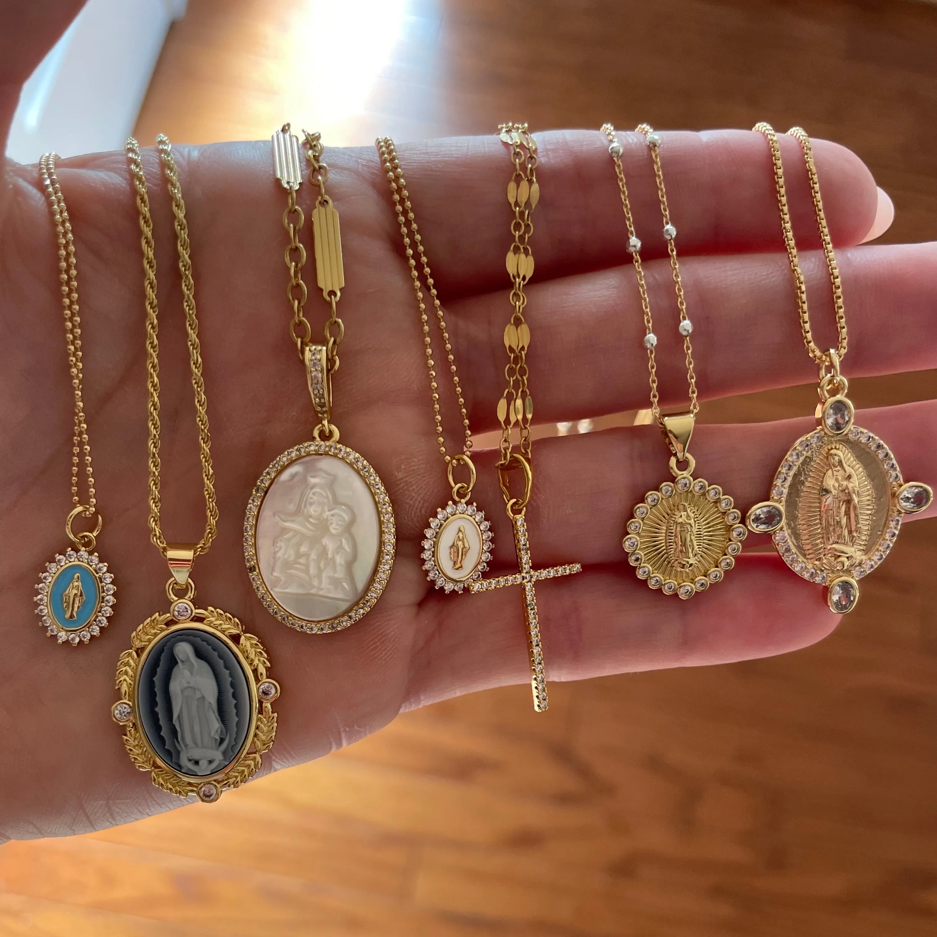 CZ Cross Whisper Necklace - Gold