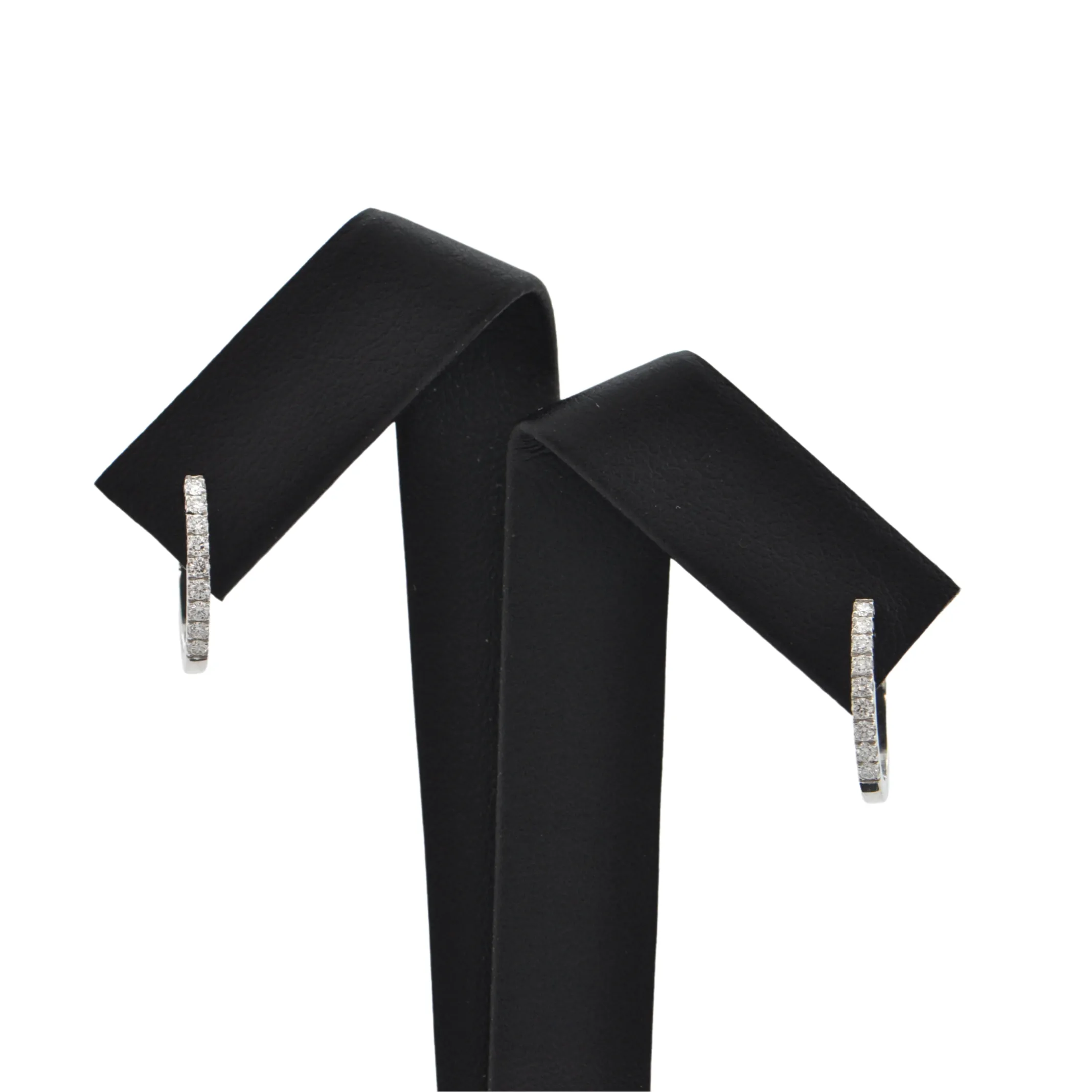 Daisy Exclusive  Diamond 18K White Gold Oval Huggie Earrings