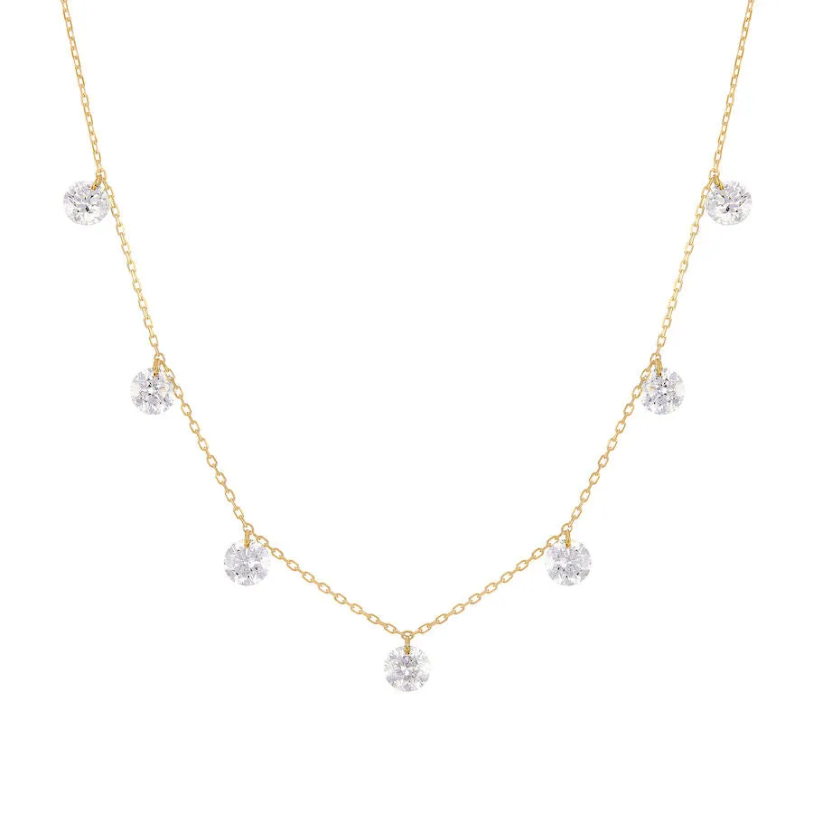 Dana?? 18K Gold, Whitegold or Rosegold Necklace w. Diamonds, 1.68ct