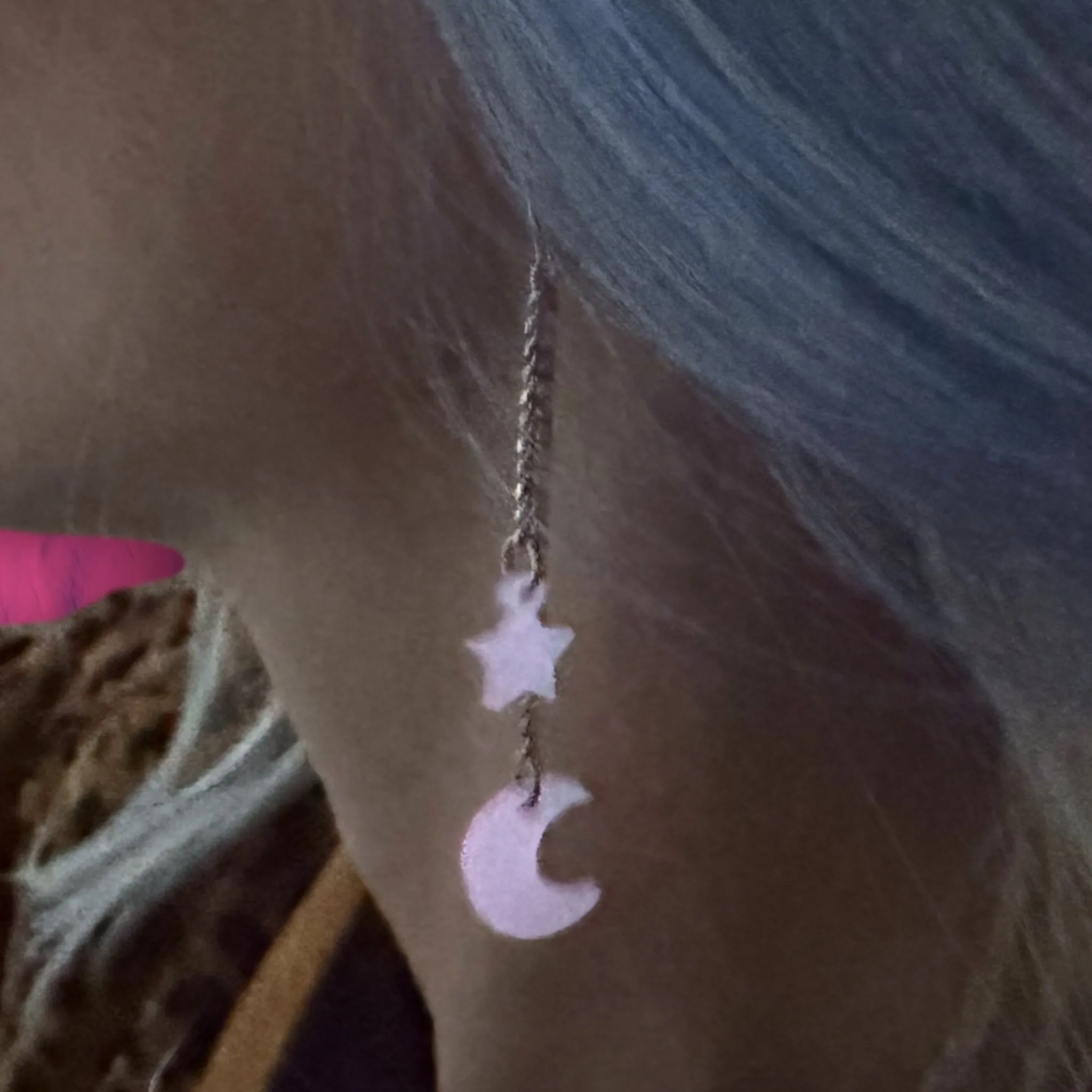 Dancin' in the Moonlight Earrings - Glow in the dark pink moon and star!