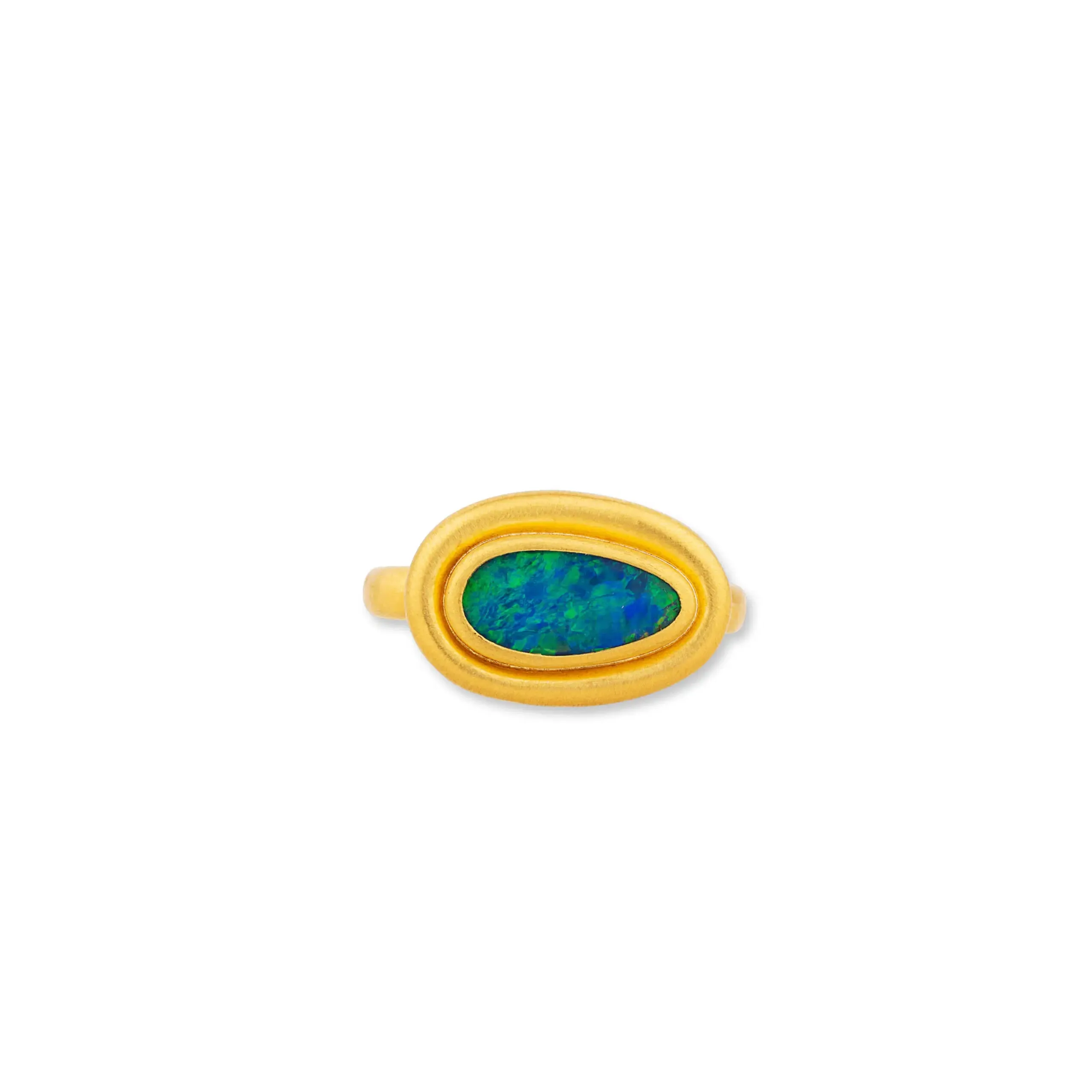 Delphi 24K Gold Freeform Opal  Doublet Ring