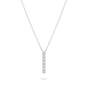 Diamond Bar Pendant White Gold