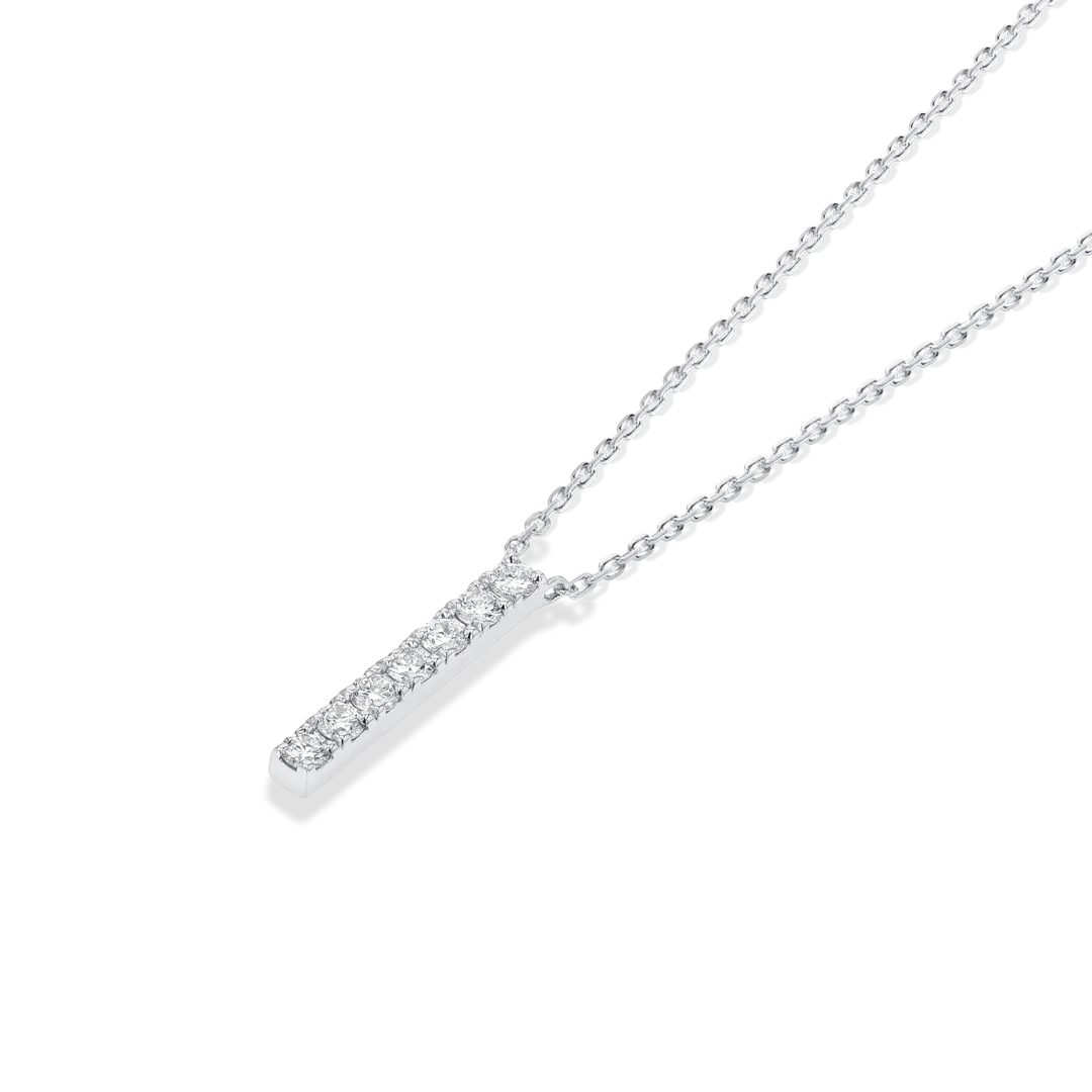 Diamond Bar Pendant White Gold