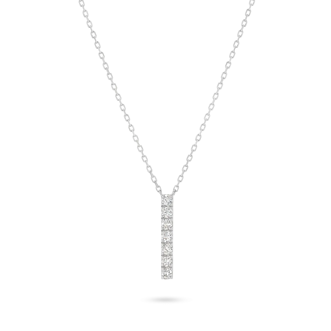 Diamond Bar Pendant White Gold