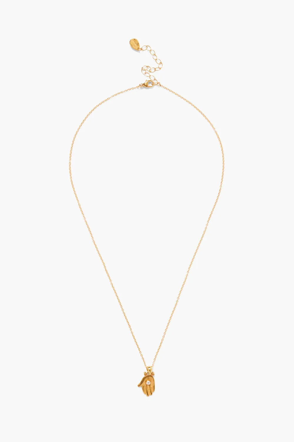 Diamond Giving Hand Necklace Gold