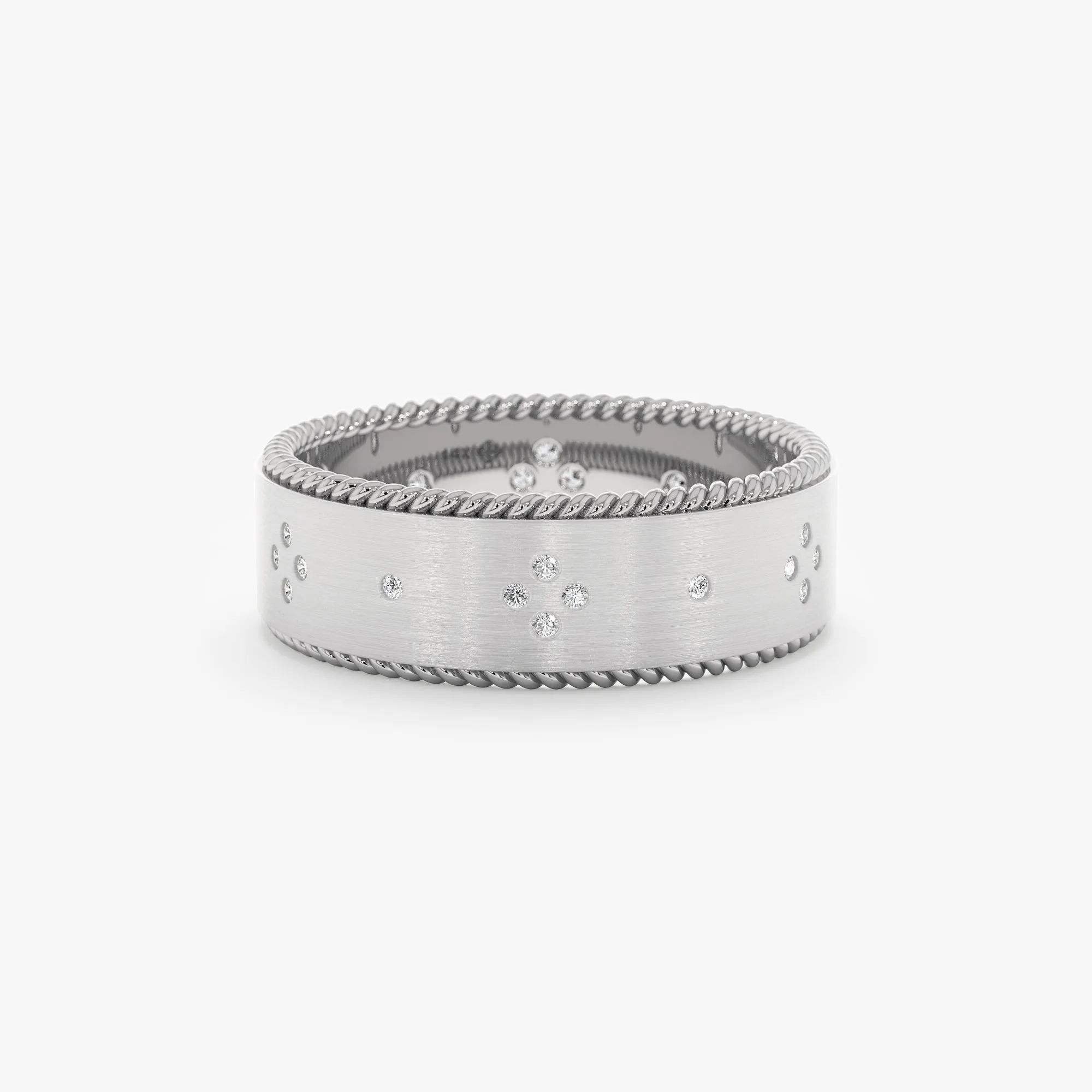 Diamond Matte Wedding Ring, Alicia